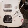 Partcaster Guitare Garage Jazzmaster Omypic White over Pink Paisley Relic Matching Headstock