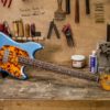 Mustang Bass Guitare Garage Pelham Blue Racing Medium Relic