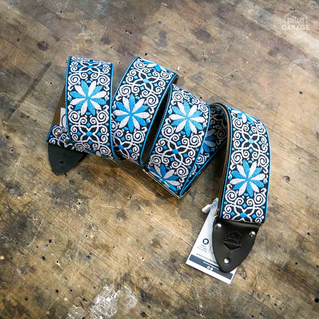 Sangle Vintage Guitare Garage Dresden blue