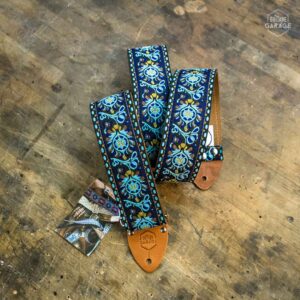 Sangle Vintage Guitare Garage Peacock Blue