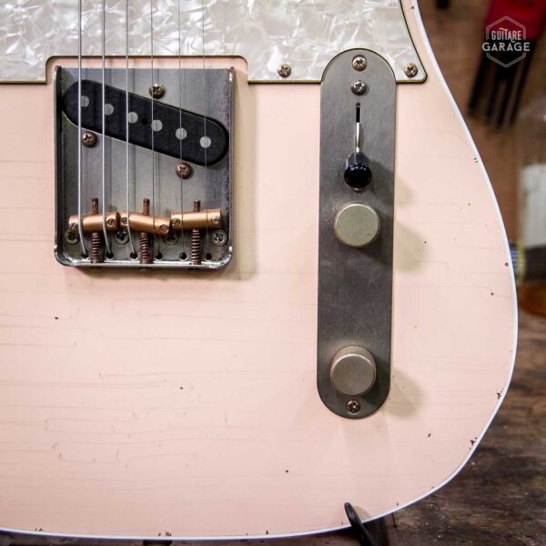 Guitare Garage Modèle T Bindings Faded Shell Pink Relic Lollar 52