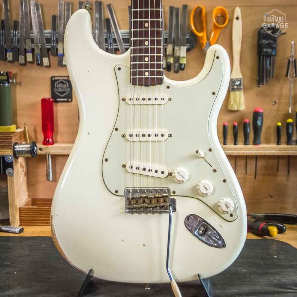 Occasion - Fender Custom Shop Strat 63 Olympic White Relic