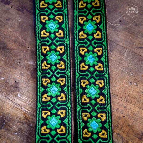 Sangle Vintage Guitare Garage Verte Motif Filmore