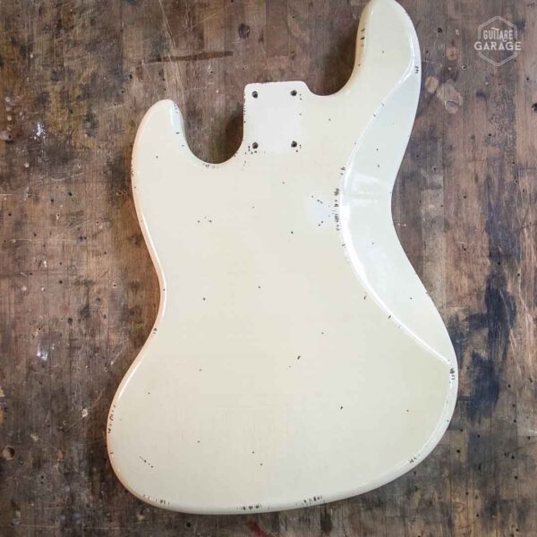 Corps Jazz Bass aulne Aged Olympic White Relic by Guitare Garage