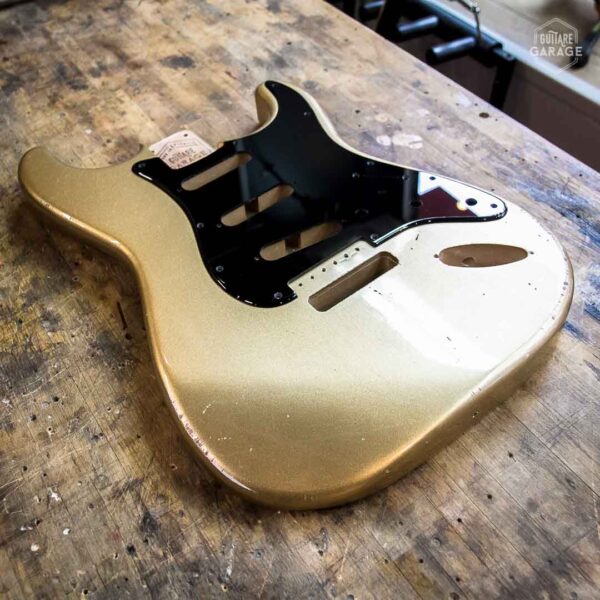 Corps Stratocaster aulne Gold Mist Light Relic by Guitare Garage