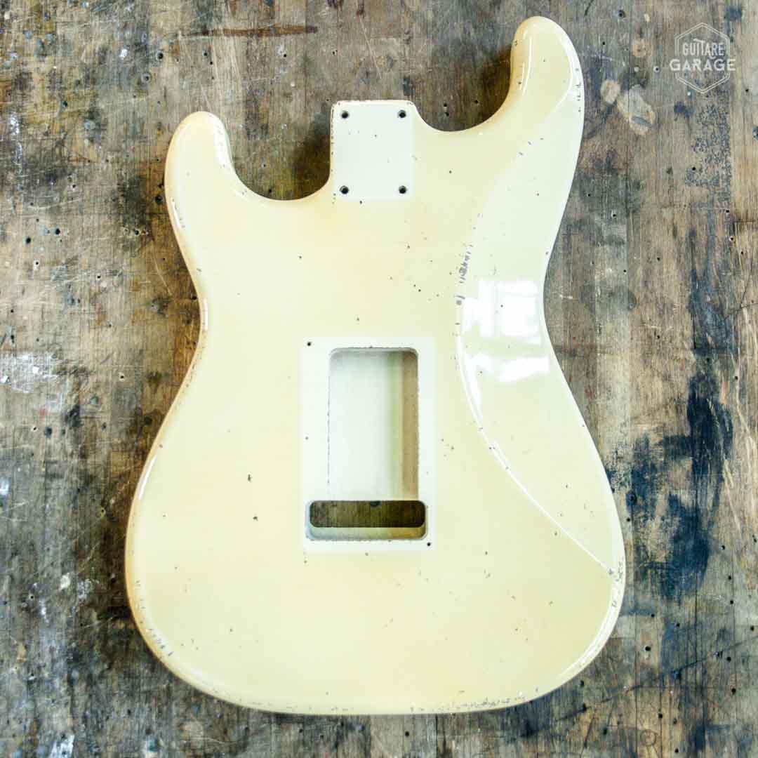 Corps Type Strat aulne Aged Olympic White Light Relic by Guitare Garage