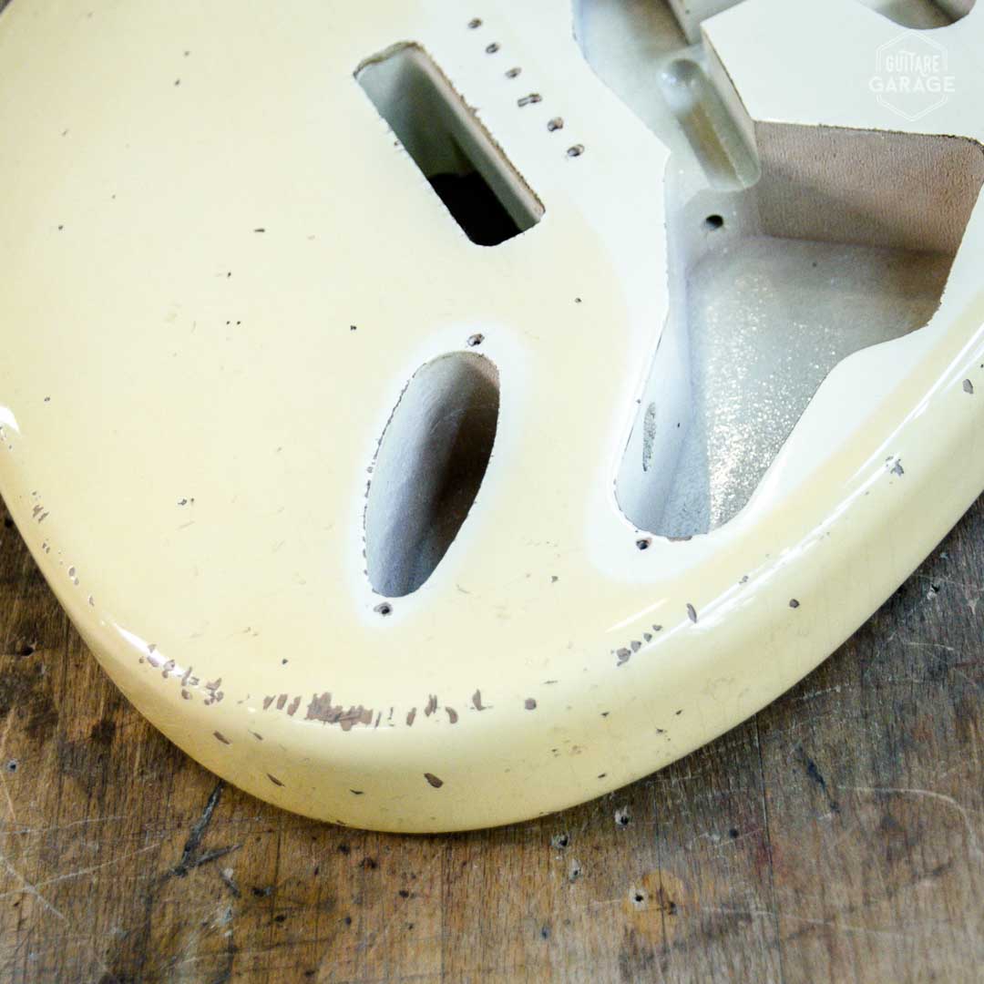 Corps Type Strat aulne Aged Olympic White Light Relic by Guitare Garage
