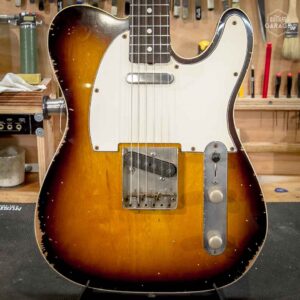 Guitare Garage Modèle T Sunburst 2 Tons Relic Bindings Blancs Micros Lollar Special T
