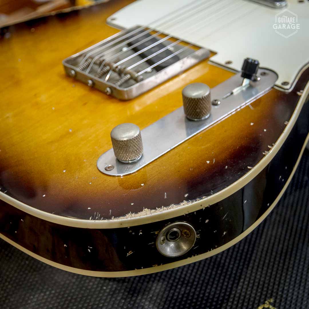 Guitare Garage Modèle T Sunburst 2 Tons Relic Bindings Blancs Micros Lollar Special T