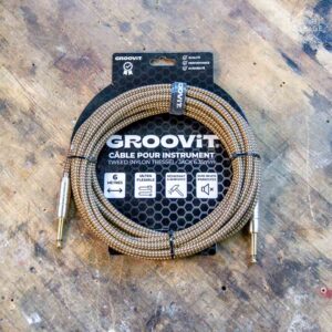 Câble Jack Groovit 6 mètres nylon tressé marron