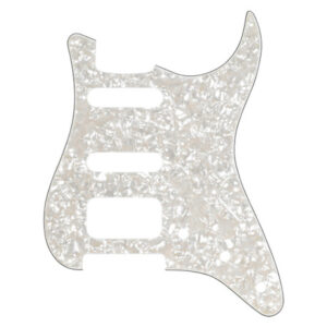 PICKGUARD FENDER® STRATOCASTER® HSS 11 TROUS COULEUR AGED WHITE MOTO 4 PLIS