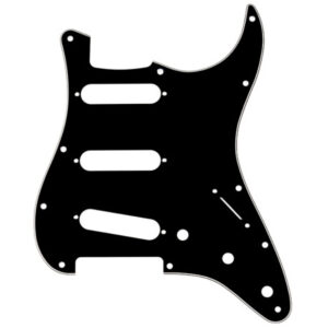 PICKGUARD FENDER® POUR STRATOCASTER SSS MODERNE 11 TROUS NOIR 3 PLIS