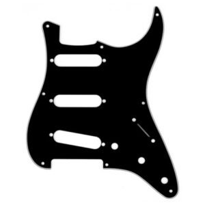 PICKGUARD FENDER® 50'S VINTAGE STYLE POUR STRATOCASTER SSS 8 TROUS NOIR 3 PLIS