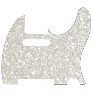 PICKGUARD FENDER® POUR TELECASTER® MODERNE AGED WHITE PEARLOID 4 PLIS 8 TROUS