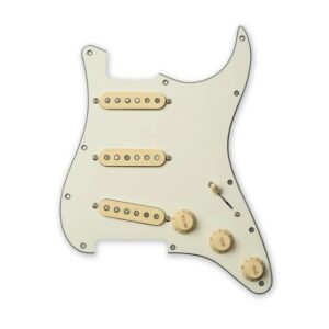 Pickguard pré-câblé Tonerider pour stratocaster avec micros "Classic Blues" finition Aged White