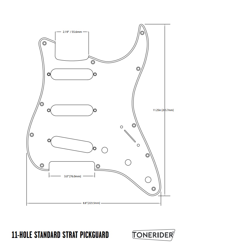 Pickguard pré-câblé Tonerider pour stratocaster avec micros "Classic Blues" finition Aged White – Image 5